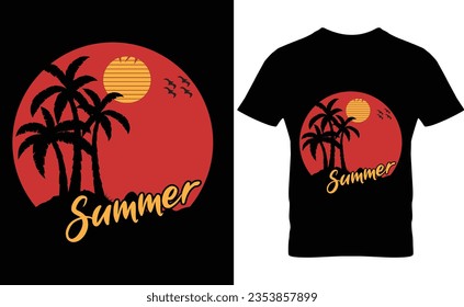 Diseño de camisetas para la tipografía de la playa del mar de Verano