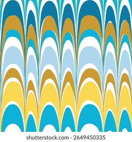 A vibrant summer marble vector illustration with seamless, abstract wave stripe pattern, organic rainbow curves, and tropical colors, perfect for backgrounds, marketing, and modern design projects. 