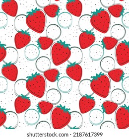 patrón de verano vibrante sin fisuras con fresa y textura simple 