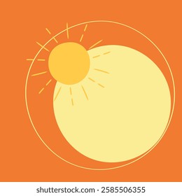 Vibrant Summer Sun with Orange Backdrop