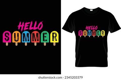 Vibrant Summer Typography T-Shirt Design on Display