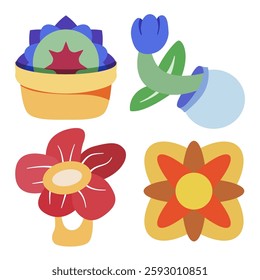 A vibrant summer-themed illustration set, perfect for media and graphic design resources