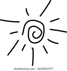 Um sol vibrante com raios brilhantes brilhando contra um céu azul claro, criando uma atmosfera quente e convidativa.