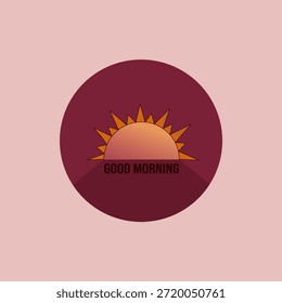 Un icono de sol vibrante con un cálido mensaje de 'Buenos días', perfecto para inspirar positividad y alegría diaria