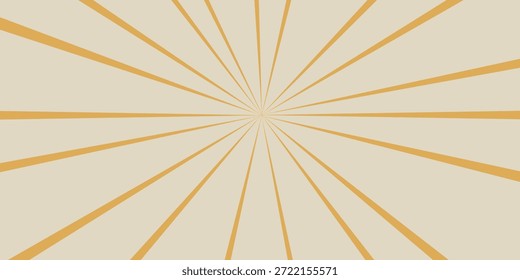 Un fondo vibrante de rayos de sol con líneas radiantes en un estilo retro, con una paleta de colores cálidos y acogedores. Las líneas emanan del centro, creando un efecto visual dinámico y enérgico.