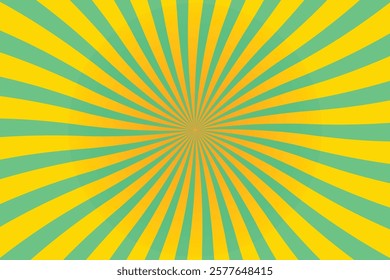 Vibrant Sunburst Pattern in Yellow and Teal