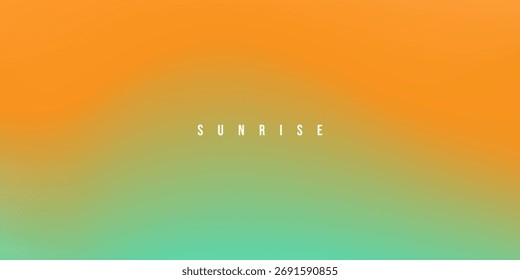 Vibrant Sunrise Gradient Background: Modern Abstract Sky with Smooth Transition of Teal and Orange Colors