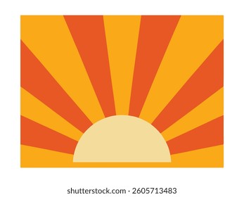 Vibrant Sunrise Graphic Design . Vector retro for greeting card, banner, poster, t-shirt