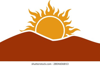 Vibrant sunrise over rolling hills, symbolizing a new day in a serene landscape