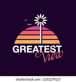 Vibrant Sunset Color Illustration For Print Template Idea