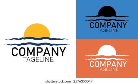 A Vibrant Sunset Logo Design That Captures the Essence of Natures Beauty Perfect for Branding and Creative Projects in Various Industries