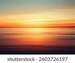 Vibrant Sunset on Calm Ocean Horizon Displaying Blurred Color Gradient Background Illustration