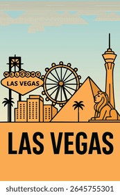 The vibrant sunset over Las Vegas illuminates the city lights, creating a stunning visual display against the backdrop of the iconic skyline