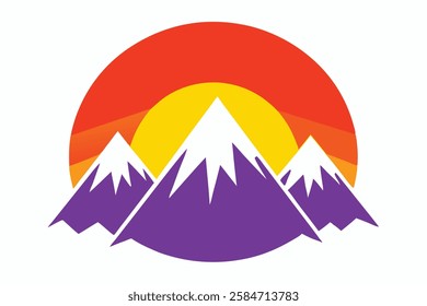 Vibrant Sunset Over Mountain Peaks