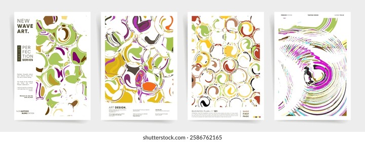 Vibrant Swirl Background Vector Set. Abstract Fluid Shapes with Organic Marble Texture, Psychedelic Wave Patterns for Modern Artistic Design, social media, book cover, banner, flyer, placard, 