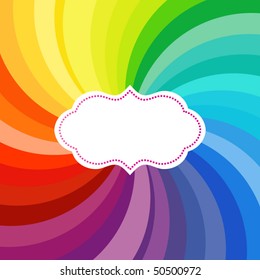 Vibrant swirl of colors with label (use with or without)