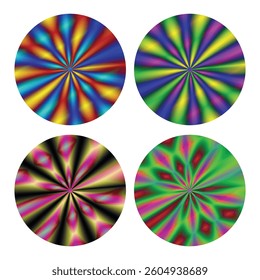 Vibrant Swirling Circle Patterns Set