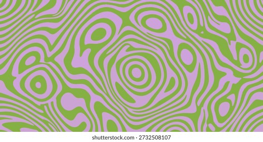 Vibrant swirling patterns of green and purple hues create a mesmerizing abstract design from a close-up viewpoint