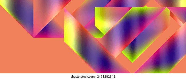 A vibrant and symmetrical geometric pattern featuring a mix of purple, pink, violet, and magenta tints and shades on an orange background, creating a colorful and artistic display