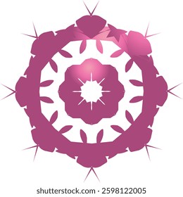 A vibrant, symmetrical mandala design with a central gradient, featuring stylized floral and geometric elements. Perfect for spiritual, decorative, or artistic projects.