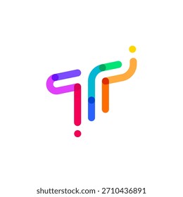 Vibrant T Letter Angle Dot Colorful Digital Path Technology Abstract Logo Design Vector