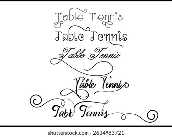 Vibrant Table Tennis Calligraphy Logo - Modern Typography Design, Table Tennis Monogram Logo