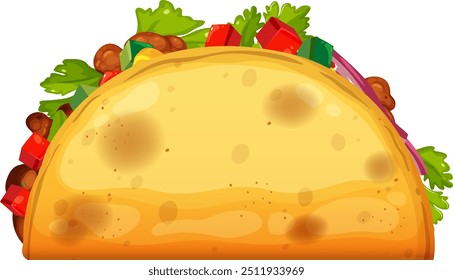 A vibrant taco filled with fresh ingredients