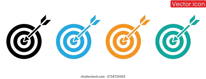 Vibrant target icons with arrows hitting the bullseye, symbolizing success and precision in business and design