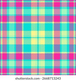 Vibrant tartan pattern featuring a bright color palette. Perfect for backdrops, textiles, or playful design projects. Adds a lively, cheerful feel.