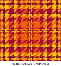 Patrón de tartán vibrante. Diseño a cuadros pixelado en cálidos colores otoñales, ideal para fondos, textiles o proyectos creativos que necesitan una sensación acogedora y texturizada.
