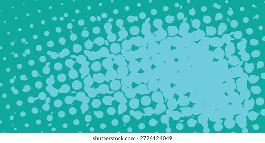 Plano de fundo azul-escuro vibrante com padrão de ponto de meio-tom ciano brilhante