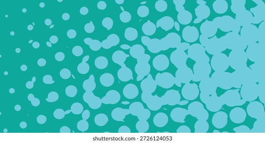 Lebendiger Teal-Hintergrund mit hellblauem Halbton-Punktmuster