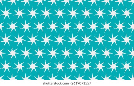 Vibrant teal background with a repeating pattern of stylized white stars.  Perfect for website banners, textiles, or any project needing a bold, geometric design.