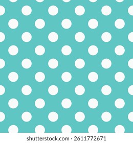 Vibrant Teal Background with White Polka Dots for Creative Designs