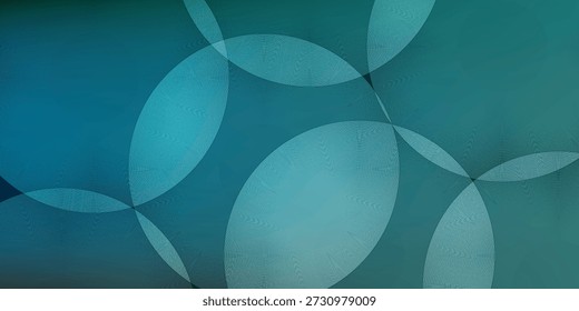 A vibrant teal and blue gradient background featuring an array of overlapping translucent circles, creating a modern and dynamic abstract design.