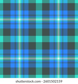 Vibrant teal, blue, and gray plaid pattern.  Perfect for textile design, website backgrounds, or fashion projects.