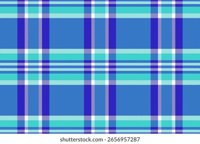Vibrant teal and blue plaid pattern. Perfect for textile design, website backgrounds, or fashion projects.