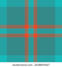 Vibrant teal and burnt orange plaid pattern.  Perfect for textile design, fashion, website backgrounds, or any project needing a bold, geometric texture.