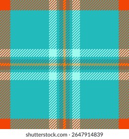 Levendig teal, oranje en beige plaid patroon.  Perfect voor textielontwerp, website-achtergronden of modeprojecten.  Dit gedurfde geometrische ontwerp roept een gevoel van energie en stijl op.