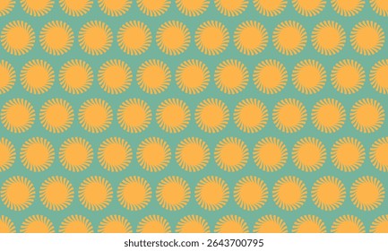Vibrant teal and orange sunburst pattern.  Perfect for textile design, website backgrounds, or cheerful branding.  This retroinspired geometric design evokes feelings of warmth and optimism.