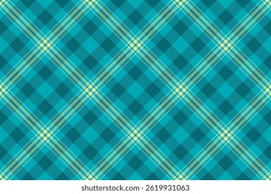 Vibrant teal and pale yellow diagonal plaid pattern. Perfect for textile design, website backgrounds, or fashion projects.