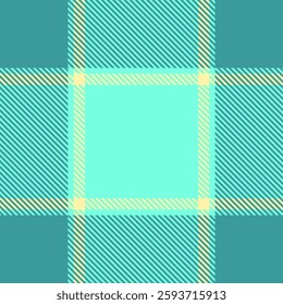 Vibrant teal and pale yellow plaid pattern.  Perfect for textile design, fashion, website backgrounds, or stationery.  This minimalist, geometric design offers a refreshing, modern feel.