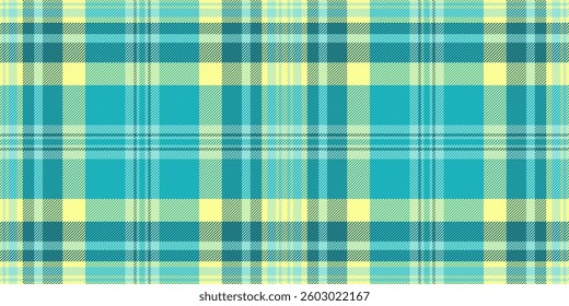 Vibrant teal and pale yellow plaid pattern. Perfect for textile design, website backgrounds, or fashion projects.  This cheerful, summery texture evokes feelings of freshness and optimism.