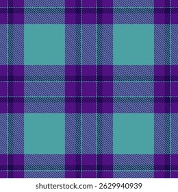 Vibrant teal and purple plaid pattern.  Perfect for textile design, fashion, website backgrounds, or crafting projects.