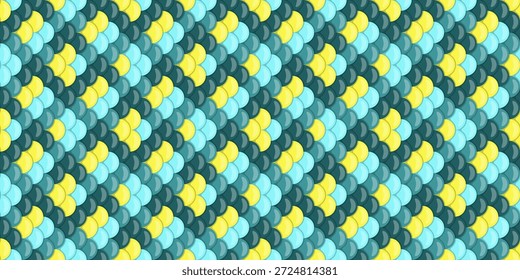 Círculos vibrantes em azul-petróleo e amarelo sobrepostos criam um padrão dinâmico e texturizado.  Perfeito para fundos, design de site ou impressões têxteis.