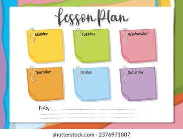 A vibrant template for organizing weekly lessons