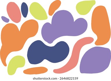 Vibrant terrazzo pattern featuring bold neon purple and green stone-like shapes on a clean background. This energetic abstract vector design evokes a playful, modern aesthetic perfect for party themes