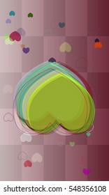 vibrant texture among motion, heart in artistic pattern.