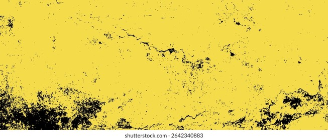 A vibrant, textured background in bright yellow showcases dark speckles and irregular patterns, evoking a sense of creativity and dynamic energy in visual designs.
