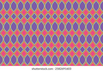 A vibrant Thai "Prajamyam" pattern featuring bright pink, purple, yellow, and blue tones.